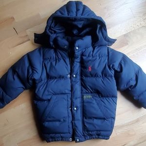 Ralph Lauren boys hooded down coat, sz 4 4T